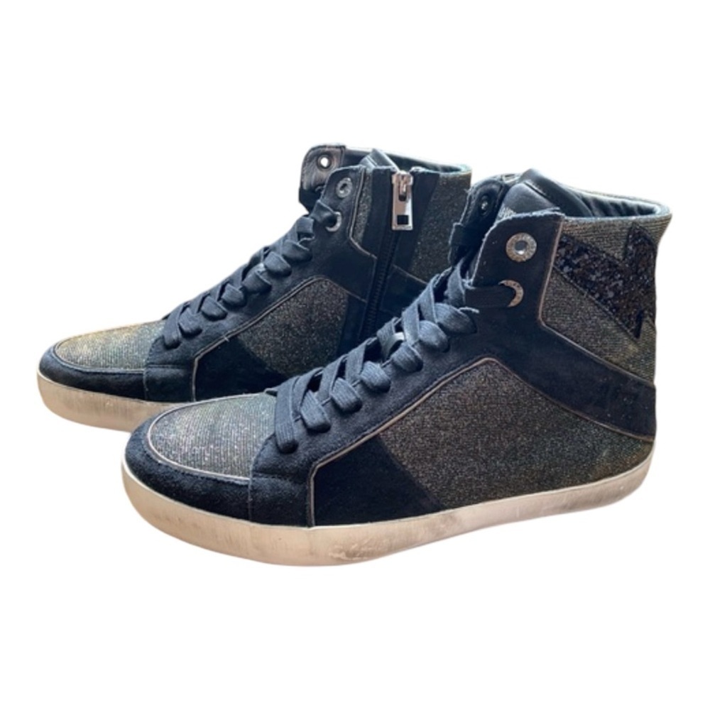 Zadig & Voltaire High Flash Shift Sparkle Leather Sneakers High T…​​​